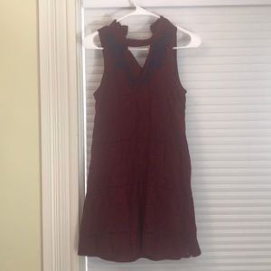 Maroon high neck dress